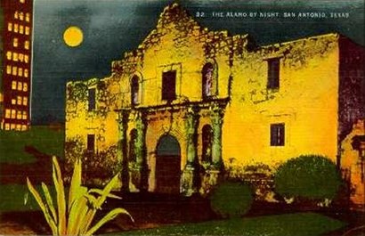 Alamo by night, San Antonio, Texas