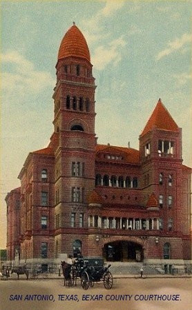 Bexar County Courthouse Front View, San Antonio,  Texas 1910 post card
