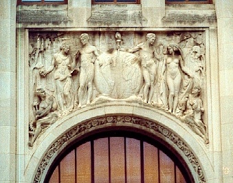 Coppini bas-relief over building entrance, San Antonion Texas