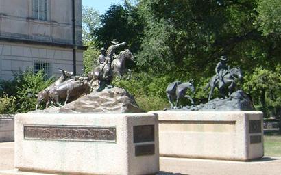  Texas Pioneers, Trail Drivers, Rangers Memorial Museum statues, San Antonio, Texas