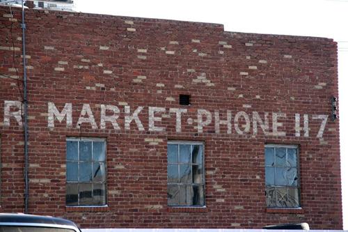 Market ghost sign in Hereford Texas