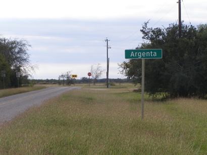 Argenta Texas highway sign