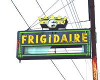 Frigidaire neon sign in Benavides Texas