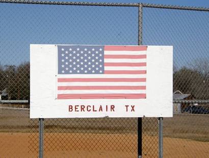 US flag sign, Berclair Texas