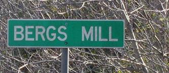 Bergs Mill  Texas town sign