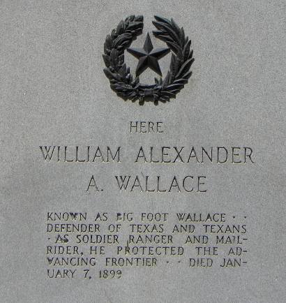 TX Big Foot Wallace centennial marker