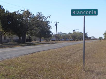 Entering Blanconia Texas