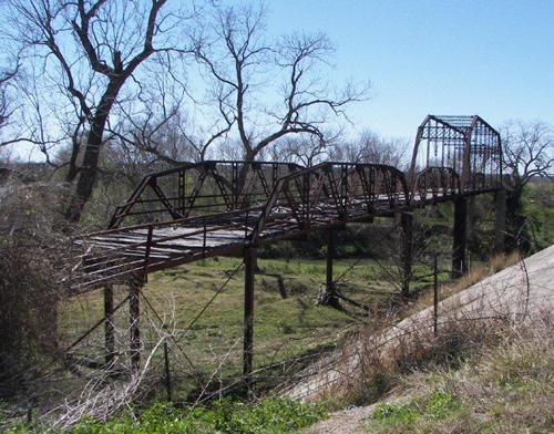 Old bridge over the San Antonio River, Calaveras, TX