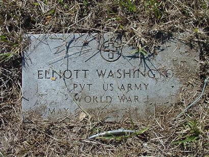 Tombstone of Elnott Washington, PVT US Army, World War  I, Cologne Texas