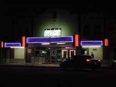 Theater at night in Crystal City, Texas