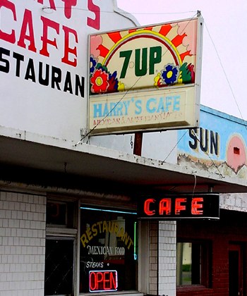 Eagle Pass TX - Harry's Cafe  neon & 7-UP