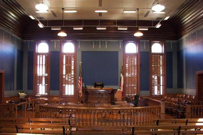 Eagle Pass TX - 1885 Maverick County Courthouse district courtroom