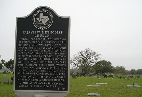 Fairview Methodist Church marker and cemetery, Fairview Texas 