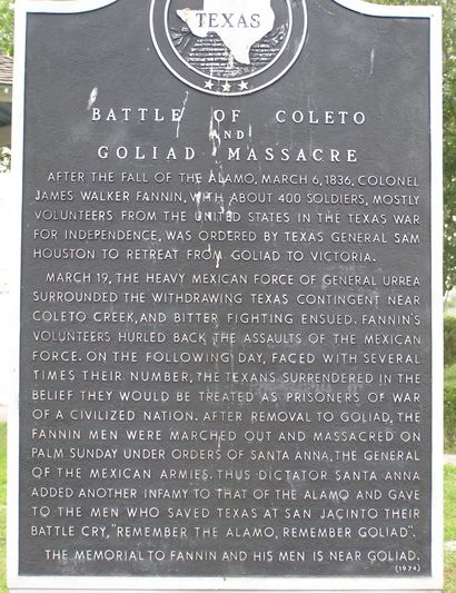 Battle of Coleto and Goliad Massacre