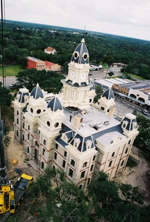 Goliad County Courthouse aerial view