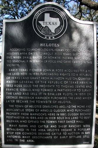 Helotes Texas historical marker