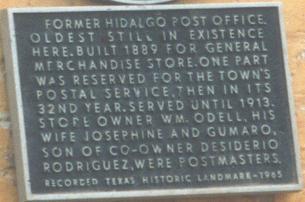1889 Post Office hsitorical marker, Hidalgo, TX