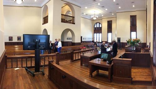 TX - Karnes County courthouse courtroom