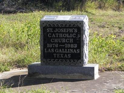 Las Gallinas TX - St. Joseph's Catholic Church Marker