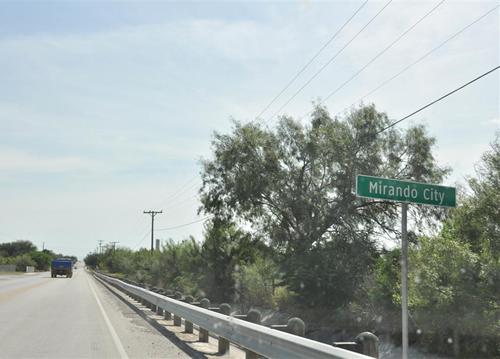 Mirando City TX - highway sign