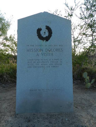 TX - Site of Mission Dolores A Visita Centennial Marker