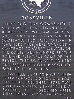 Rossville TX Historical Marker