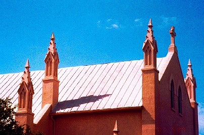 Detail of church in St Hedwig, Texas