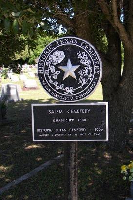 Bexar County, Sayer, Texas -  Salem Cemetery  historical marker