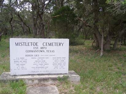 Schroeder TX Mistletoe Cemetery Marker