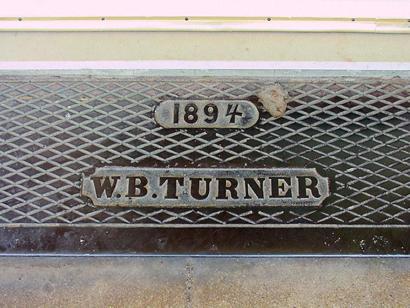 1894 W.B.Turner cast-iron threshhold in Chico Texas