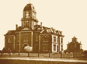 Former Taylor county courthouse and jail , Abilene Texas old photo