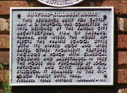 Amarillo Texas - Shuford-Killough House historical marker