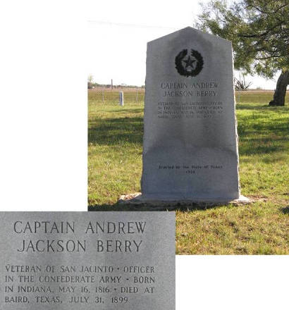 Baird Tx - Captain Andrew Jackson Berry Centennial Marker
