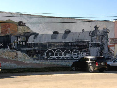 Baird, Texas - Locomotive mural 