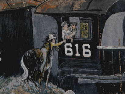 Baird, Texas - Locomotive mural 