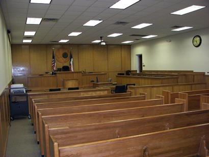 Bellville, TX - Austin County Courthouse courtroom