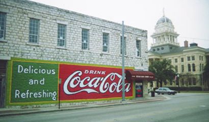Courthouse and Coca Cola sign, Belton, Texas