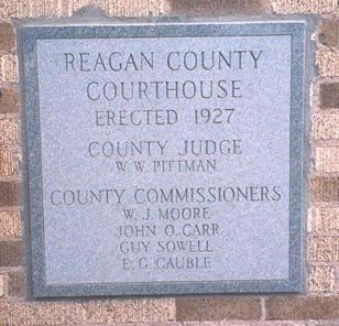 1927 Reagan County courthouse cornerstone, Big Lake Texas