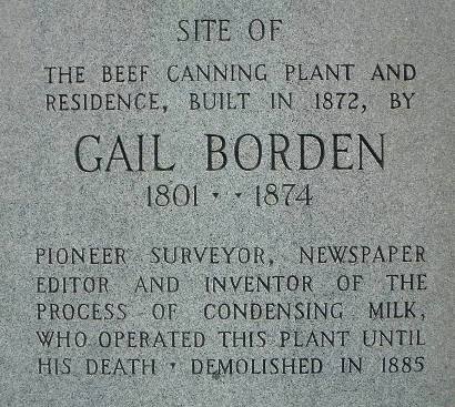 Gail Borden Beef Canning Plant 1936 Texas Centennial Marker