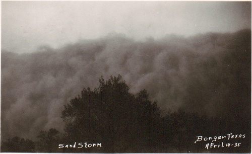 Sand storm in Borger, Texas, 1935