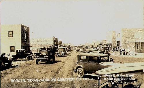Borger TX downtown, 1920s old photo