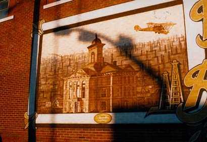 Mural of the 1883 Stephens County Courthouse, Breckenridge Texas