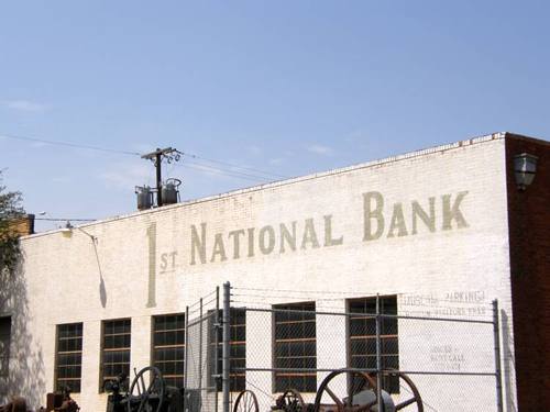 Breckenridge, TX - The old First National  Bank painted sign
