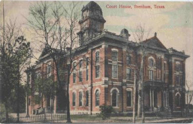 Brenham, Texas - 1884 Washington County Courthouse  old photo
