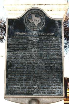 Old Brownsville City Cemetery  historical marker,Texas
