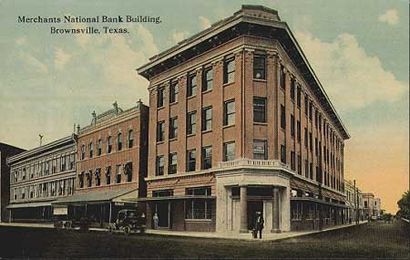 Merchants National Bank Building Brownsville Texas old postcard