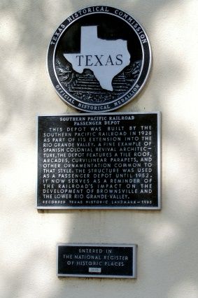 Brownsville Texas Southern Pacific Railroad  Passenger Depot historical marker,