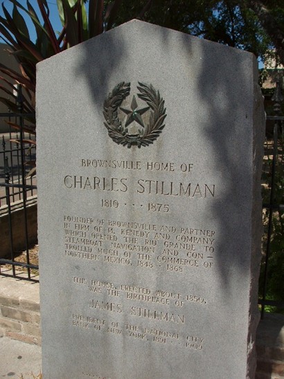 Brownsville Home of Charles Stillman 1810-1875, Texas centennial Marker