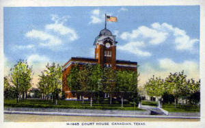 Hemphill County Courthouse, Canadian, Texas old post card