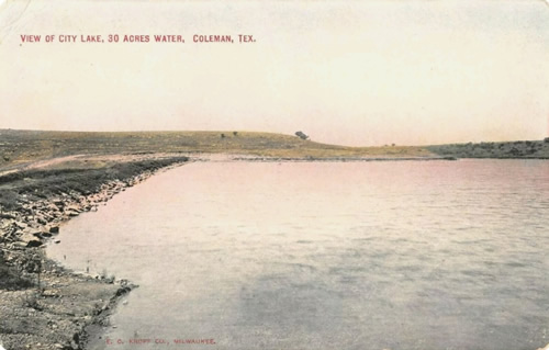Coleman TX  City Lake, Pstmk 1910